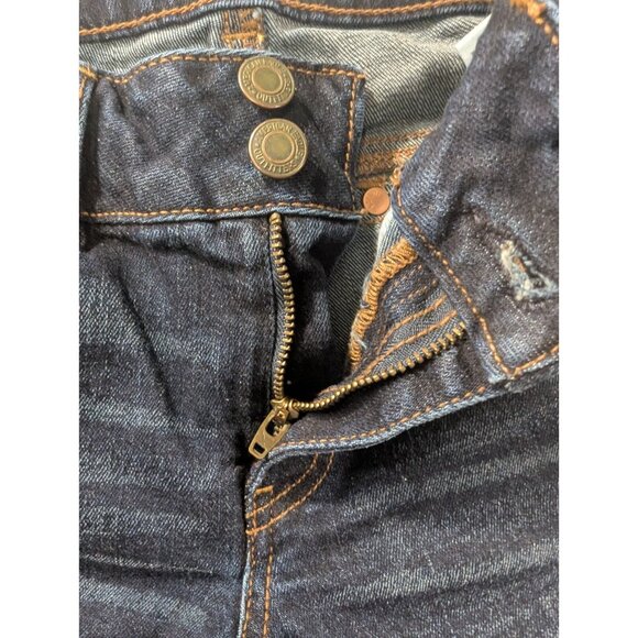 American Eagle Jeans Womens Size 4 Blue Aritst Curvy Flare Embroidered Whiskers - Picture 12 of 16